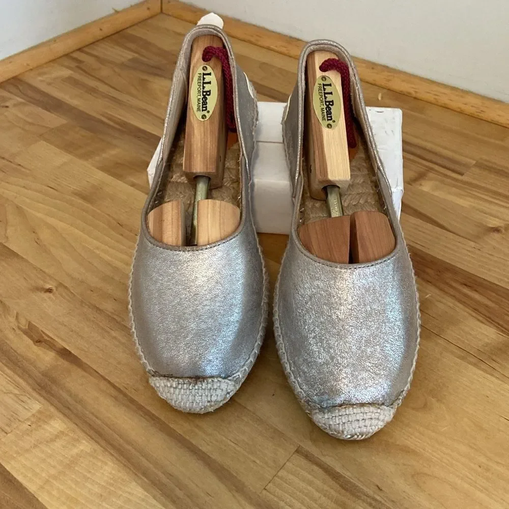 Rag & Bone Taupe Shimmer Slip On Jute Espadrille Shoes Size EU 39/ US 9